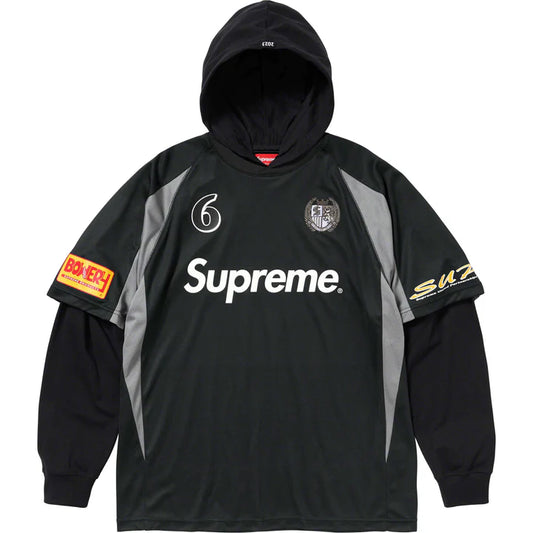Supreme -Hooded Soccer Jersey - Prism Hype Hooded Soccer Jersey Supreme -Hooded Soccer Jersey Hooded Soccer Jersey Black / Small