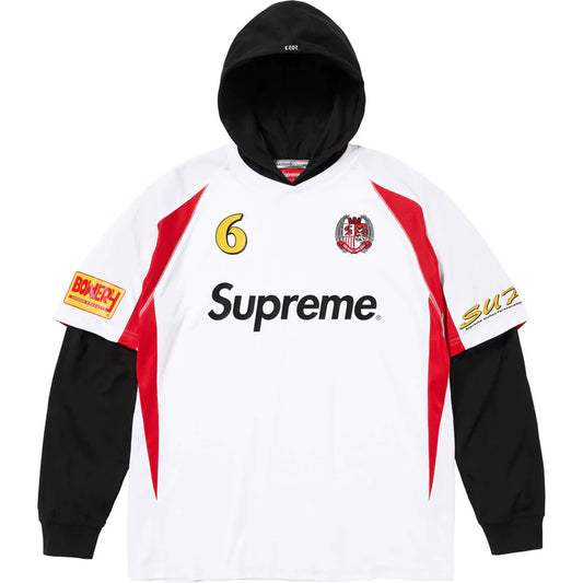 Supreme -Hooded Soccer Jersey - Prism Hype Hooded Soccer Jersey Supreme -Hooded Soccer Jersey Hooded Soccer Jersey White / Small