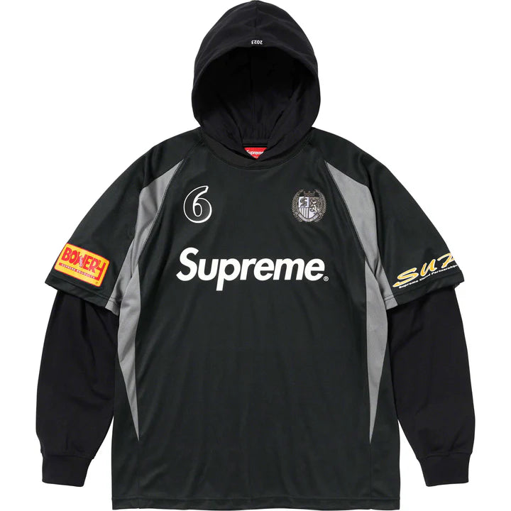 Supreme Hooded Soccer Jersey "Black"