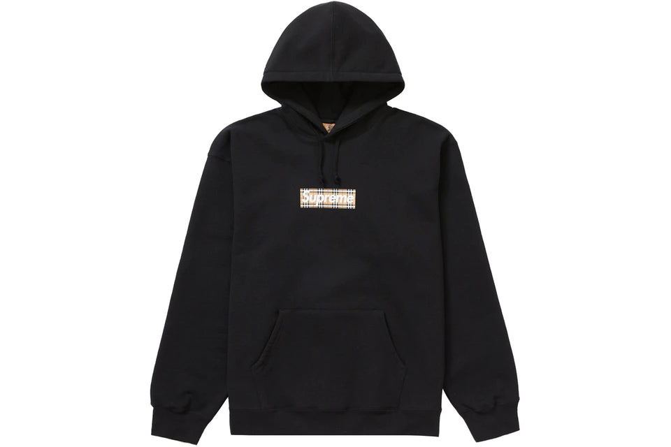 Supreme Burberry Box Logo Hooded Sweatshirt - Prism Hype Supreme Hoodie Supreme Burberry Box Logo Hooded Sweatshirt supreme S / BLACK