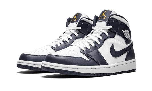 Air Jordan 1 Mid White Metallic Gold Obsidian - Prism Hype Air Jordan 1 Mid Air Jordan 1 Mid White Metallic Gold Obsidian Air Jordan 1 Mid