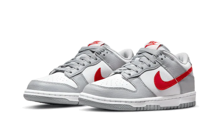 Nike Dunk Low White Grey Red (GS) - Prism Hype Nike Dunk low Nike Dunk Low White Grey Red (GS) Nike Dunk Low