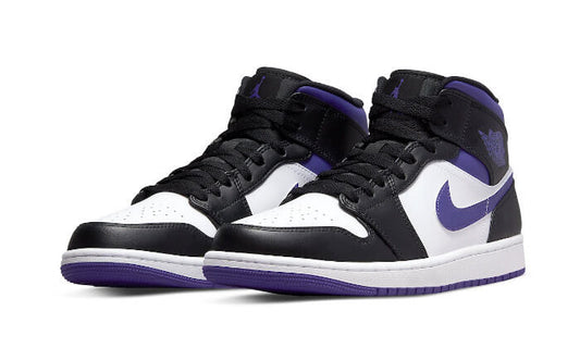 Air Jordan 1 Mid White Black Purple - Prism Hype Jordan 1 Mid Air Jordan 1 Mid White Black Purple Jordan 1 mid