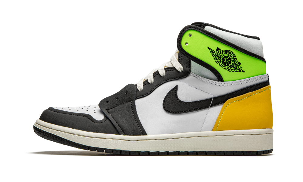 Jordan 1 Retro High White Black Volt University Gold - Prism Hype Jordan 1 high OG Jordan 1 Retro High White Black Volt University Gold Jordan 1 High 36